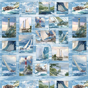 Wilmington Fabric Panel Wind And Waves 83037 Coour 412