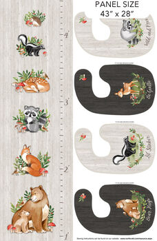 Woodland Adventures Bib and Growth Chart Panel 26 x 42 DP2526394