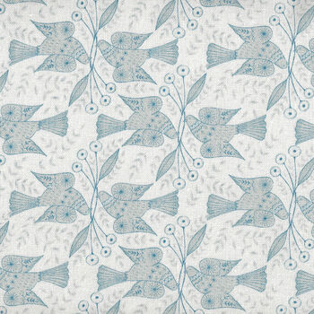 Words Of Forest by Alice Makabe Made In Japan Cotton 55 Linen 45 ACM002 Blue