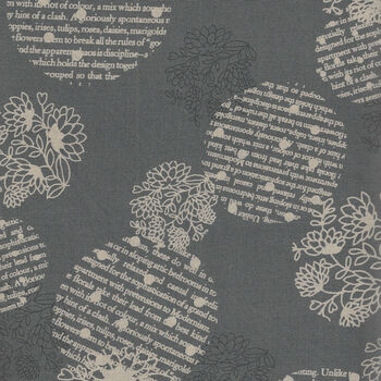 YUWA Text In Circles by Keiko Akila Japanese Cotton AK829606 Col D Grey