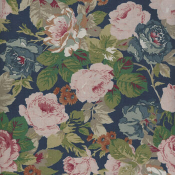 Yuwa Love At First Sight 100 Cotton Fabric Design 816680 Colour E Navy