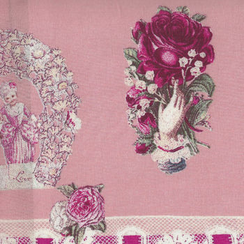 Yuwa Micci Collection Victorian Scraps Children Images on Pink MC314676A