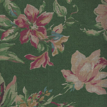 Yuwa by Kono Sanae Made in Japan Pure Linen Roses KS449879 Colour D Green