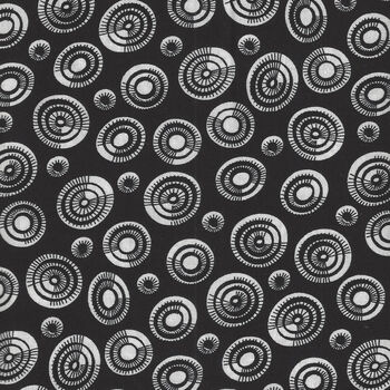  Basic Circle and Dots Stof Colour Rhythm 4514 116 Black and White