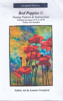 andquotNEWandquot Art Quilt Pattern Red Poppies by Lenore Crawford