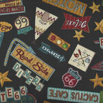Adventure Awaits for Blank Textiles Tossed Route 66 Icons BQ2943 099 Black.