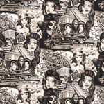 Alexander Henry Fabric "CHUCO" Nicole's Prints 8949 Color C Black/ Gray.