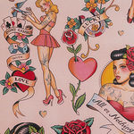 Alexander Henry Fabric Don't Gamble With Love 8781 Colour B Soft Pink Backgr