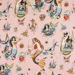 Alexander Henry Fabric Forget Me Not  8832 Colour C Soft Pink Background. 
