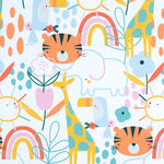 Alexander Henry Fabric Monkey's Bizness 9026 A Sunshine Safari White.