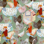 Alexander Henry Fabric RAINBOW ROOST 8989 Colour D Chickens.