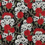 Alexander Henry Fabric The Rose Tattoo Nicole's Prints DE#6457 CRR Black.