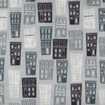 Around Town By Whistler Studios For Windham Fabrics 51840-1 Black/Grey Houses.