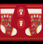 Away In A Manger by Lewis & Irene Christmas Stocking Panel D#C127 Colour Red.
