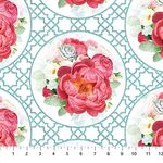 Blossoming Beauties for Northcott Fabrics Digital DP22319 Color 42 White.