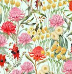 Blue Mountain Wildflowers For Kennard&Kennard Fabrics 2106B Multi on Off White. 