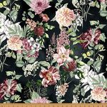 Botanical Charm A Hoffman Spectrum Print Fabric SW5369 Col 213 Onyx