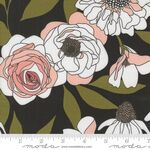 Botany by Alli K Design  MODA  Cabbage Rose Ink 11550 12 Black.