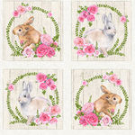 Bunny Love by Northcott Fabrics 22761 Colour 11 Pale Grey Background.