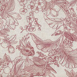 Chinoiserie Linen Base Cloth 137cm Width DV3485 Red on Cream.