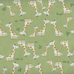 Cosmo Textiles Giraffe Printed in Japan Good Taste AP31405 Color 2C Green.
