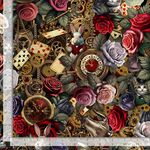 DOWN THE RABBIT HOLE Timeless Treasures Fleur  CD4227 Floral Wonderland
