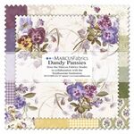 Dandy Pansies by Marcus Fabrics & Smithsonian Institution SS132 0006 (42) 10" Sq