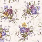 Dandy Pansies by The Smithsonian for Marcus Fabrics R651235D Cream.