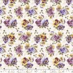Dandy Pansies by The Smithsonian for Marcus Fabrics R651237D Cream.