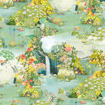 Daydreams by Kendra Binney for Clothworks 2465 Y3445-103 Light Teal.