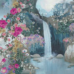 Daydreams by Kendra Binney for Clothworks 2465 Y3445-97 Blue.