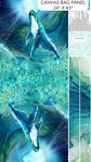 Deep Blue Bag Panel 100% Cotton Canvas For Northcott Fabrics C28130 Whale.