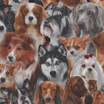 Dog Breeds By Elizabeth Studios Pattern 1314 Black.