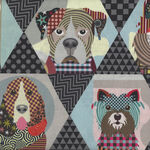 Dog Frames From Sykel SE10386 Cotton Fabric.