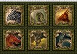 Dragons  "The Ancients"  ITB Studio Style-Color 11DRG-1 29" x 42" Panel Green/Ru
