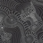 Dreamtime River Bed Black by Anna Pitjara for M&S Textiles code DRBB
