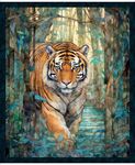 Eye Of The Tiger By QT Fabrics Digital Panel 36" x 42" 2600-30473-x Tiger.