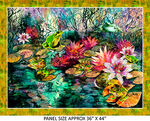 Fabulously Froggy by De Gillett Cox KK Fabrics 34" x 42" Waterlily Panel 4065A .