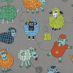 Farm Fun-Sheep From Nutex Fabrics 80500 Colour 2 Grey.