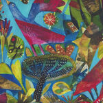 Find The Birds by Este McLeod for Free Spirit Fabrics PWES001 Blue. Bright Garde