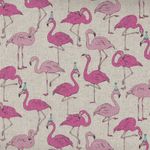 Flamingos Pink for Cosmo Textiles by Gaku 68630 Colour 102 Cotton/Linen