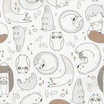Forest Ferns For Clothworks Y3995-2 Light Cream Sleeping Forest.