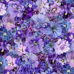 Garden Delight by Timeless Treasures Digital Fleur- CD3502. Purple.