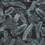 Gilded Feathers by Greta Lynn for Benartex Fabrics 14034M Black.