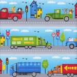 Go Go For Henry Glass & Co Fabrics Border Print 1135 Color 11 Trucks.