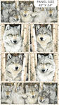 Gray Wolf By Northcott Fabrics Panel 24" x 42" 24348 Color 94 Gray Multi.
