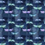 Gypsy Flutter by Elsie Ess For Blank Quilting Corp. Patt.3049 077 Dark Blue. Dra