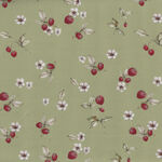 Heavenly Hedgerow For Figo Fabrics 90586-171 Strawberries Pistachio .