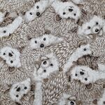 Hedgehogs Made In Japan Cotton Linen Mix 66110 Colour 1 Brown.