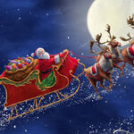 Here Comes Santa By 3 Wishes Fabric Digital 20872Navy Christmas Eve Journey